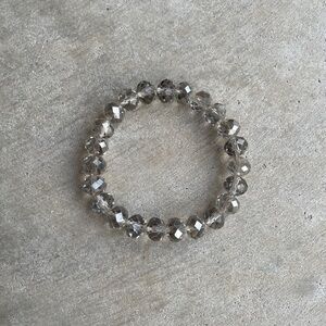 Clear Grey Beaded Bracelet